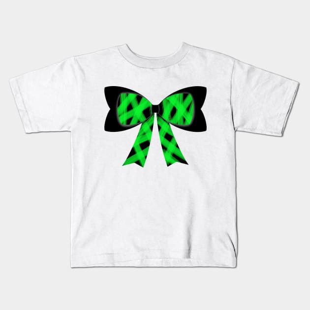 Bright green streak bow Kids T-Shirt by tothemoons